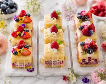 Recept voor petit-fours met citroenbessen | Elegant Spring Tea Party-taarten (afdrukbare pdf)