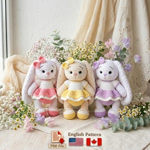 Crochet Bunny Doll with Clothes | Dress Shoes Accessories | Rabbit Play Set | DIY | English PDF File