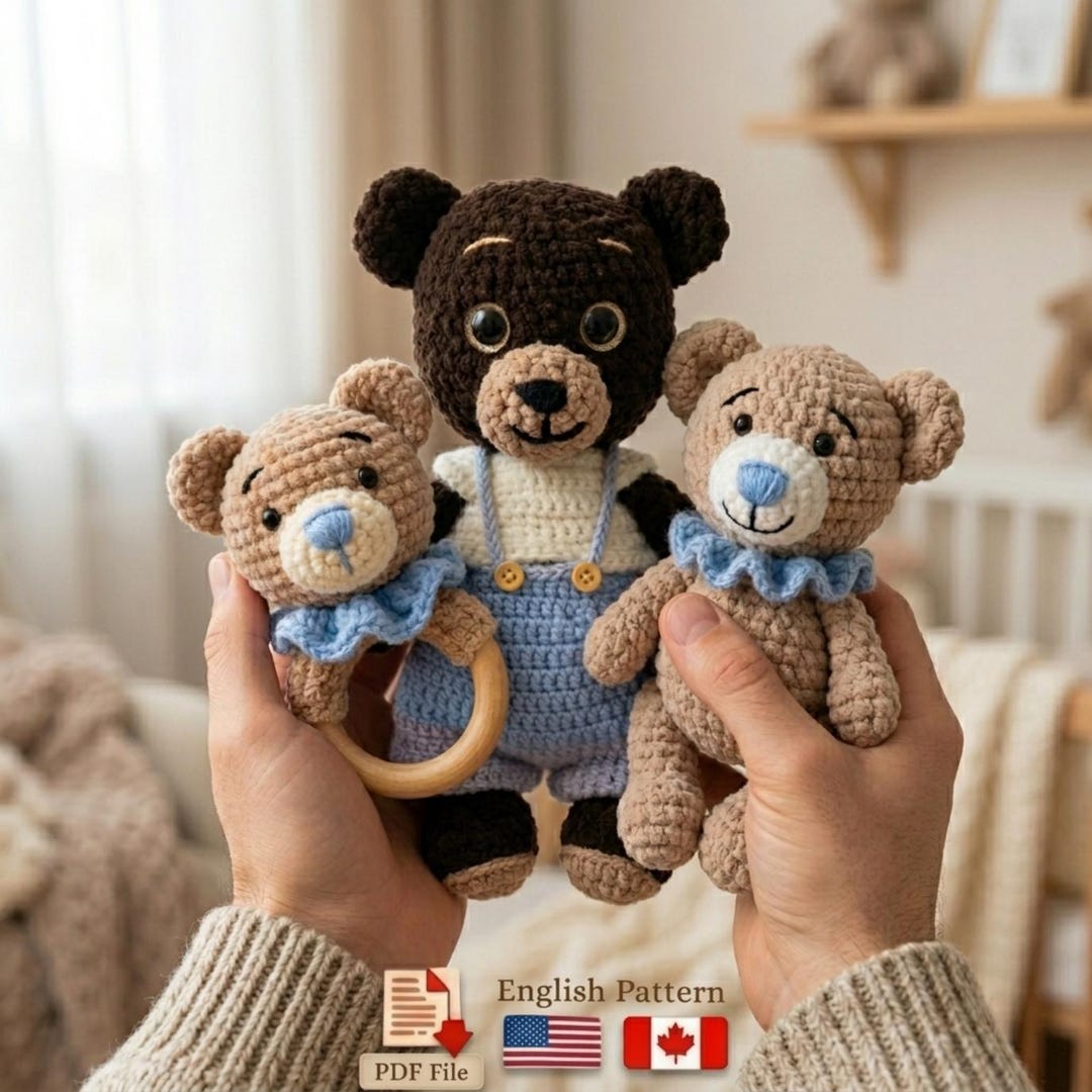 Teddy Bear Crochet Pattern: Amigurumi Plush Toy (PDF Pattern English ...