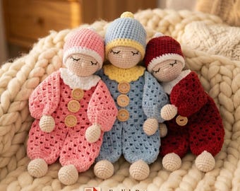 Baby Doll Lovey Pattern | Crochet Comfort Blanket PDF | Newborn Gift | Nursery Decor | Cotton Toy