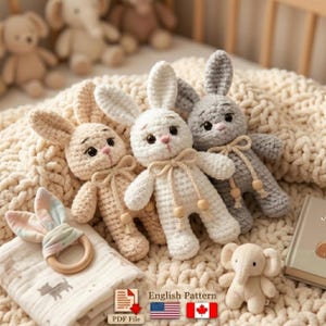 Little Bunny Friend | Amigurumi Crochet Pattern | Gentle Rabbit | Baby Gift | Nursery | DIY | PDF English