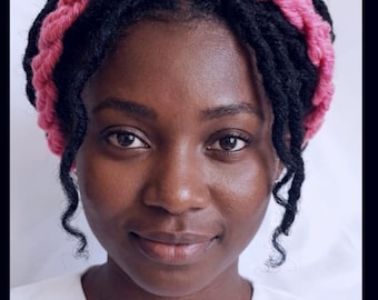 Faux Locs Braid Headband | Adjustable Headband | Color: Pink
