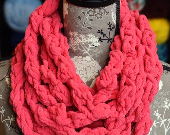 Infinity Rope Crochet Scarf - Pink | Cowl | Fall/Winter Scarf