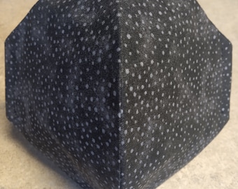 Wide Dark Galaxy Face Mask, 3-Layer Cotton, Reusable, Handmade