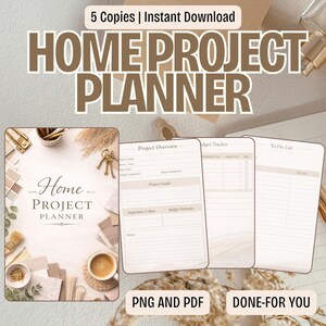 Home Projectplanner | Blauwdruk stappenplan renovatie | Auditsysteem interieurontwerp | pdf, png Huishoudelijke verbetering Succeskit Pro-logboek