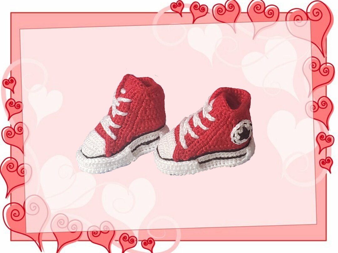 New Baby Winter Socks Shoes In Crochet Character Shoes (0-3 Months) In Red Colour RTY664
