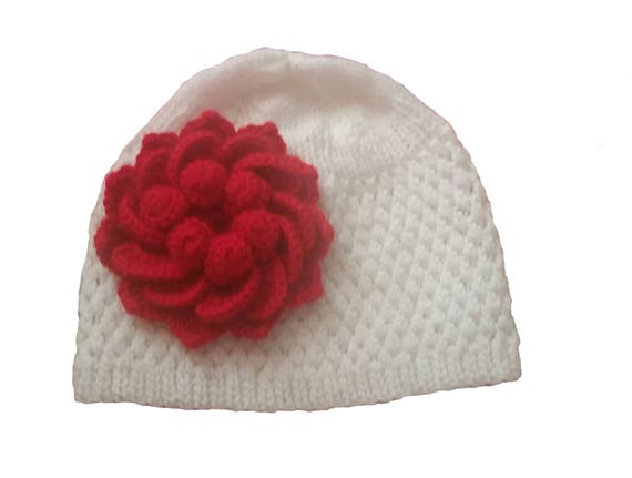 red baby beanie
