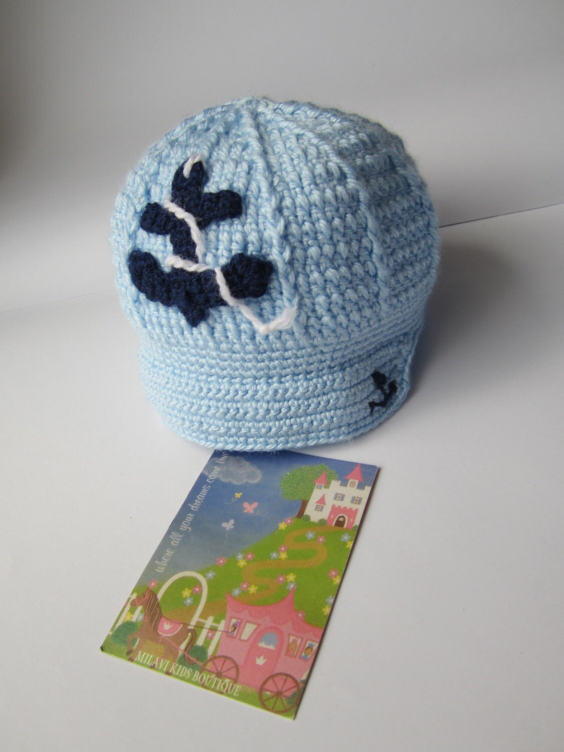 Anchor Knit Baseball Hat Nautical Baby Boy Hat Kids Etsy