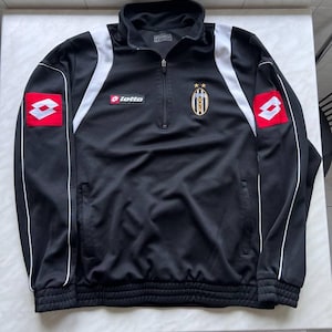 Felpa vintage Juventus Lotto con zip 1/3, allenamento calcio, taglia XL, rara