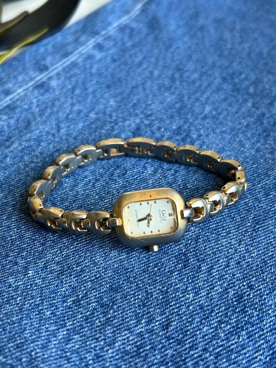 Vintage 1990s Quartz Watch Glamor Rare 90s Link Bracelet Steel Y2K