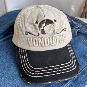 Vintage Von Dutch Skull Lightning pet/snapback in Y2K True Religion stijl uit de jaren 2000, zeldzaam. afbeelding 1