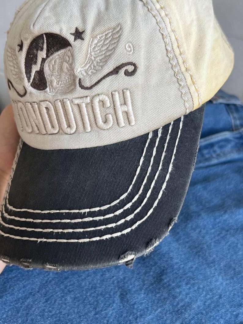 Vintage Von Dutch Skull Lightning pet/snapback in Y2K True Religion stijl uit de jaren 2000, zeldzaam. afbeelding 6