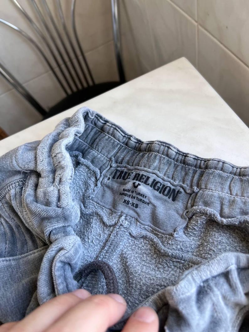 True Religion Joggers Women’s XS Size Gray Horseshoe Logo Sweatpants Y2K Rare image 5