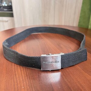 Yves Saint Laurent Vintage Black Suede Crystal Studded Belt Small 4485 France Saint Laurent - Black Suede Studded Waist Belt | Mitchell Stores main image 4