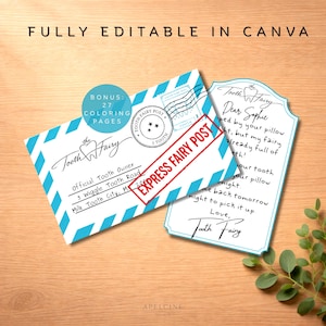 Tooth Fairy Apology Letter Blue Printable, Forgot Tooth Note, Missed Tooth Fairy, Missing Tooth Emergency Kit