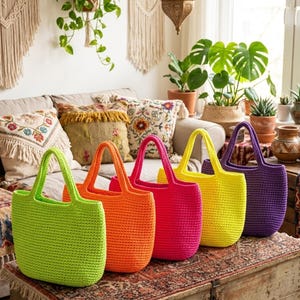 Crochet Tote Bag Pattern PDF | Beginner Friendly, Modern Style (Instant Download)