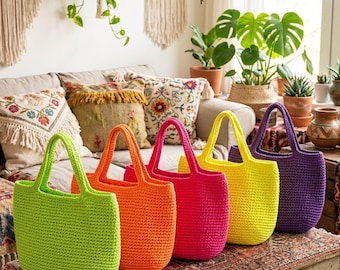 Crochet Tote Bag Pattern PDF | Beginner Friendly, Modern Style (Instant Download)