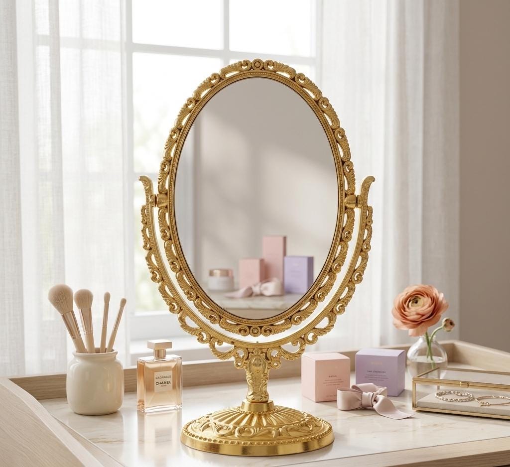 Gold Dressing Table Mirror - Etsy UK
