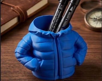 3D Gedruckter Steppjacke Stifthalter - Kreativer Schreibtisch Organizer, Bürodeko