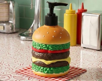 Realistischer Hamburger Seifenspender - Retro Diner Küche Badezimmer Dekor