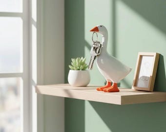 Magnetische Gans Schlüsselhalter - Harz Figur Eingangsbereich Organizer - Quirky Home Decor
