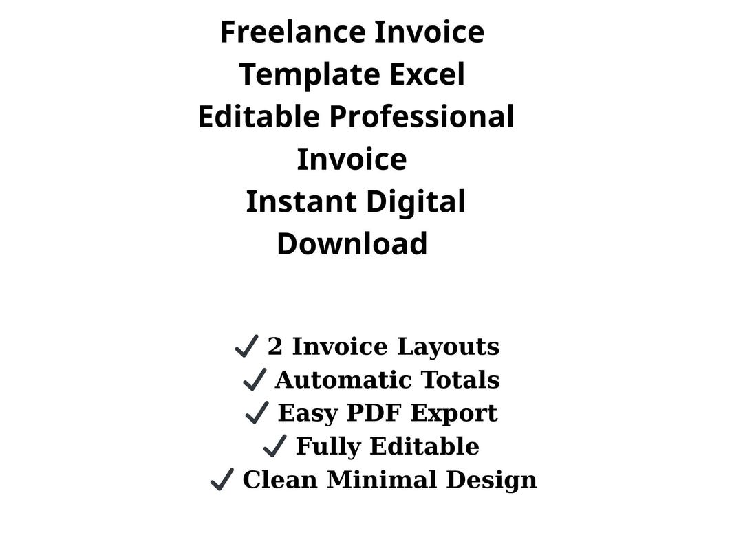 Freelance Invoice Template Excel | Editable Invoice Spreadsheet ...