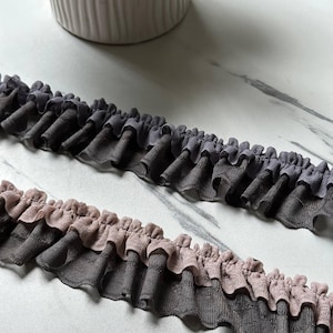 Hand Gathered Double Layered Ruffle Trim Ultra Soft Skin Friendly 1.6" Mesh Frill Ribbon for Lingerie Blouse Sleeves Hair Bows Crafts Sewing