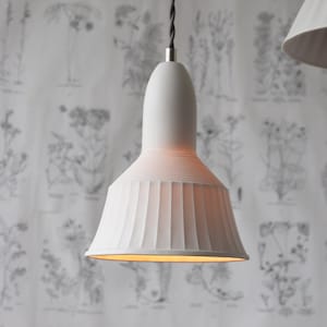 Veda Porcelain Pendant Light, Ceramic Pendant Light, Modern Lighting Design, Translucent Porcelain Lighting, White Pendant Light image 1