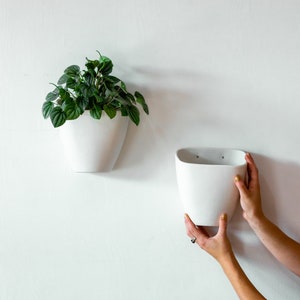 Modern Ceramic Wall Planter: White Porcelain Wall Box