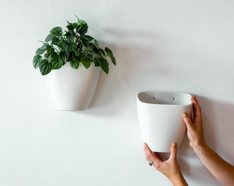 Modern Wall Planter, Ceramic Wall Planter, White Wall Box