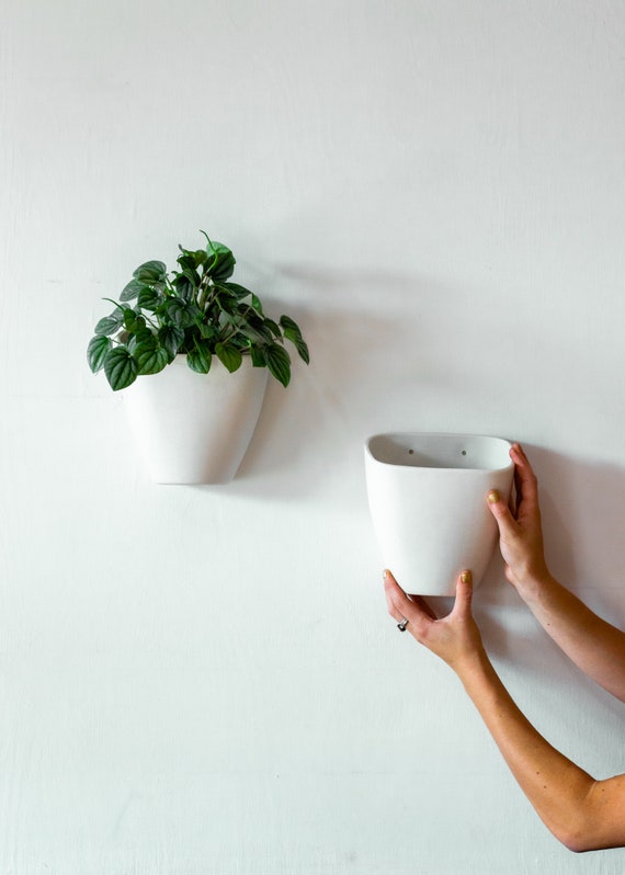 Modern Wall Planter Ceramic Wall Planter White Wall Box Etsy