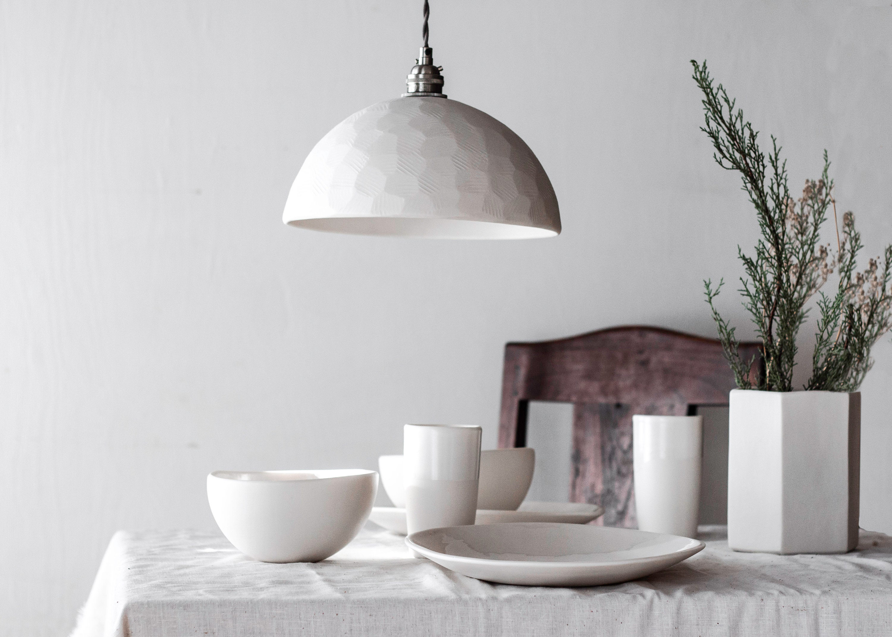 White porcelain pendant light deals