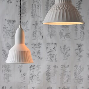 Veda Porcelain Pendant Light, Ceramic Pendant Light, Modern Lighting Design, Translucent Porcelain Lighting, White Pendant Light image 4