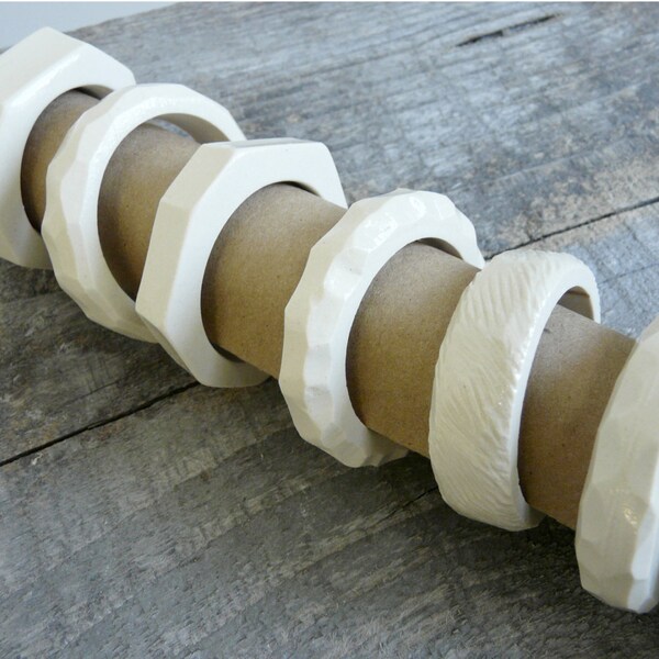 Porcelain Napkin Rings, Set of 6