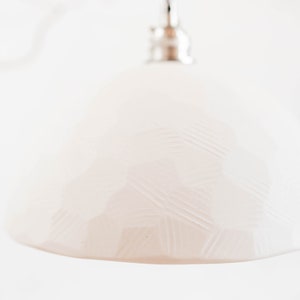 Geo Modern Vintage Porcelain Pendant Light Fixture Handmade White Ceramic Light Shade image 4