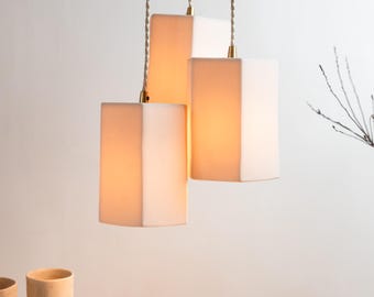 Handgefertigte Porzellan Laterne Pendelleuchte: Moderne Hexagon Keramik Beleuchtung
