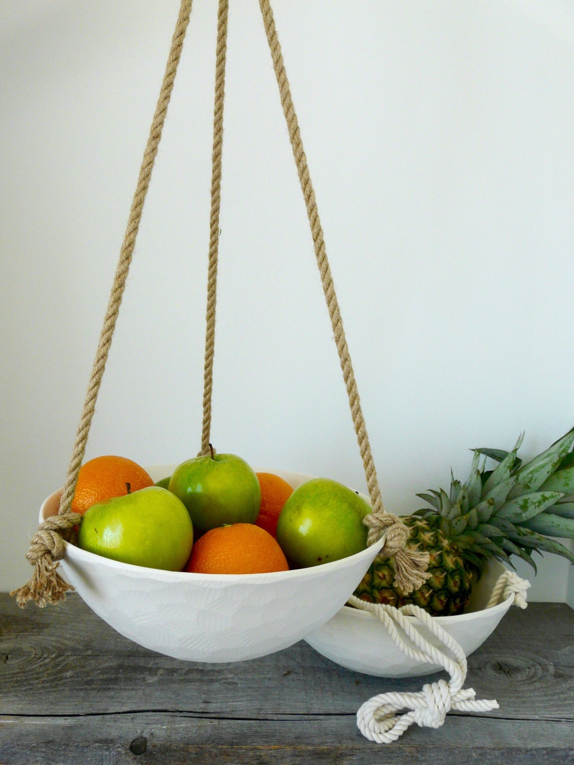Large Hanging Ceramic Fruit Basket, Jute or Cotton Cord, Hand Carved ... Large Hanging Ceramic Fruit Basket, Jute or Cotton Cord, Hand Carved ...