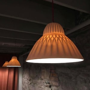 Sofia Porcelain Pendant Light, Ceramic Pendant Light, Modern Ceramic Lighting, Translucent Porcelain Light, White Pendant Light image 6