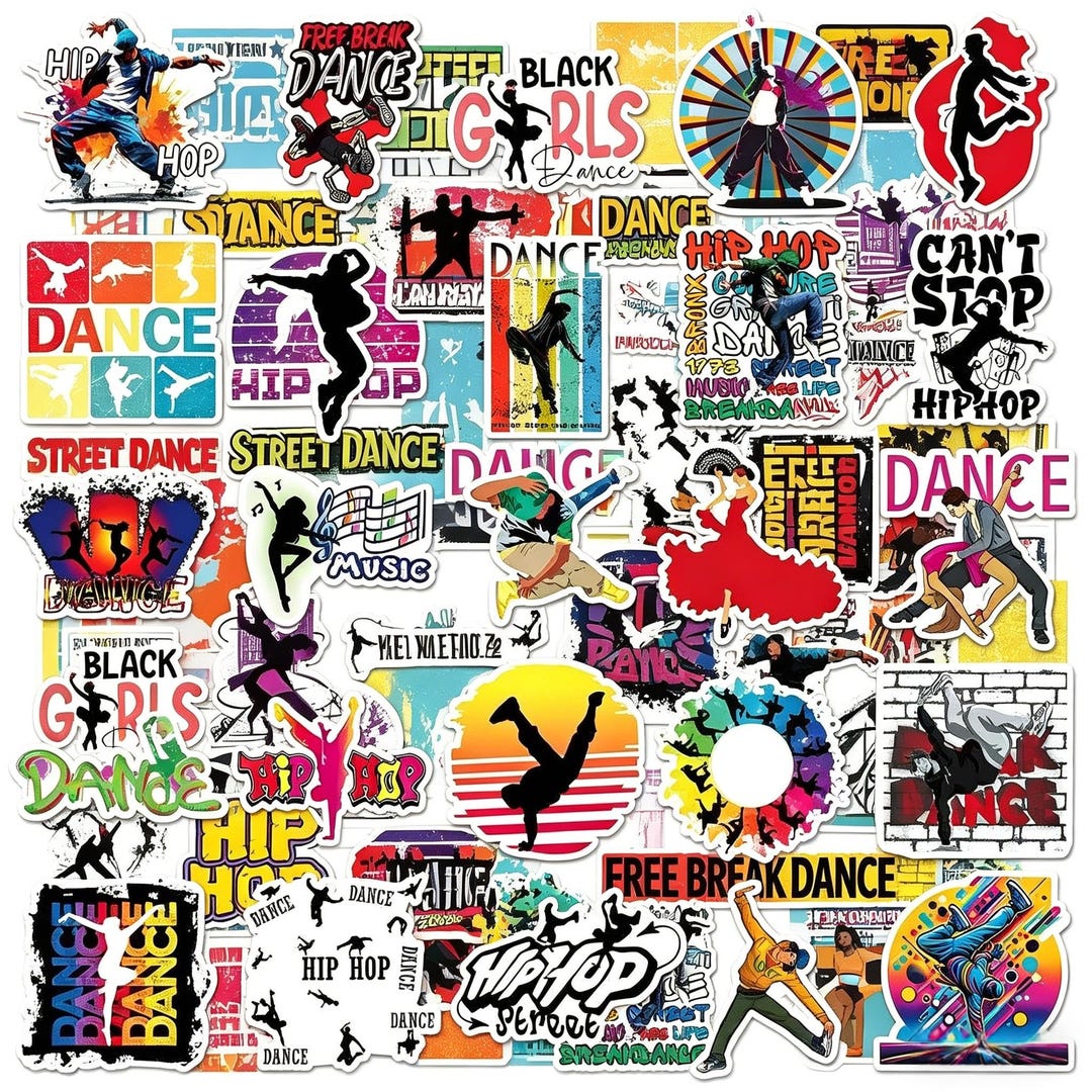 Hip Hop Dance Sticker Pack, Street Dance Stickers, Breakdance Graffiti ...