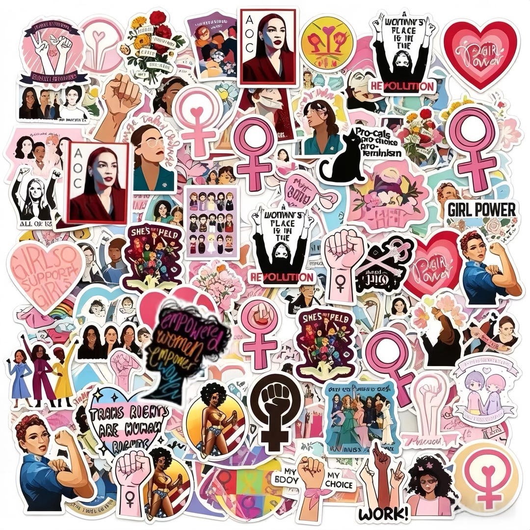 Girl Power Computer Sticker Girl Power Sticker Pack 50PCS, Feminist Aesthetic Stickers, Women ...
