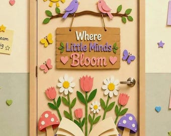 Boho Classroom Door Decor | Editable Classroom Door Decor Canva Template | Pastel Classroom Decor | Teacher Door Sign | Bulletin Board Decor