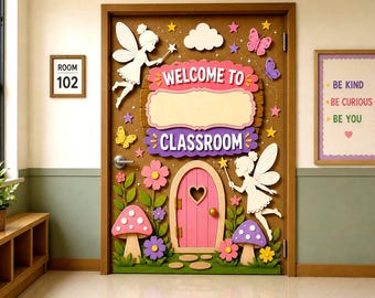 Fairy Classroom Door Decor Kit | Classroom Door Sign | Bulletin Board Kit | Teacher Door Sign | Fairy Classroom Theme | 50 PNG Bundle