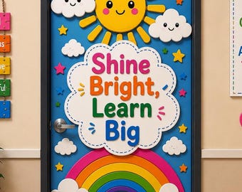Classroom Door Sign PNG, Classroom Door Kit, Teacher Door Sign, Classroom Theme Decor, Bulletin Board Kit, Teacher Welcome Sign
