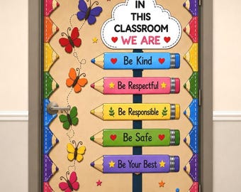 Colorful Classroom Door Display | Summer Classroom Decor | We Are Classroom Bulletin Board | Pencil Class Door Decor Printable