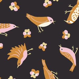 Moda Ruby Star Society Bird Is The Word by Kimberly Kight Migration Soft Black