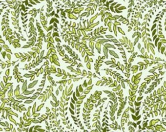 Clothworks - Ode to June - Leafy Vines - Olive