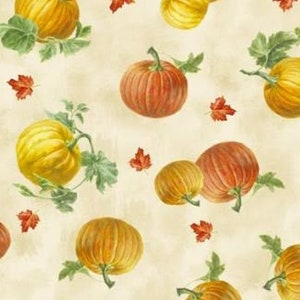 Wilmington Prints HARVEST GOLD Pumpkin Toss Cream