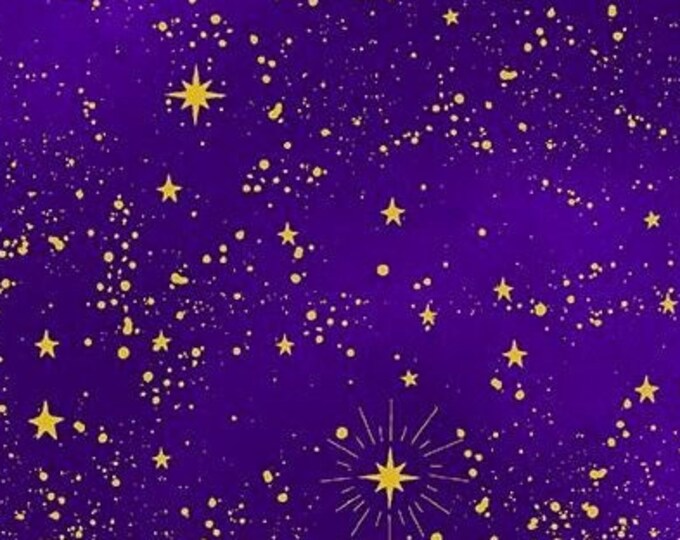 Timeless Treasures COSMOS by Chong A Hwang Starry Sky Purple (METALLIC ...