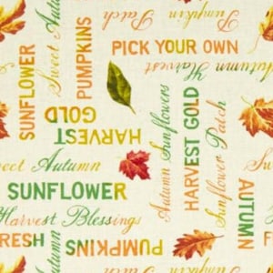 Wilmington Prints HARVEST GOLD Word Toss Cream