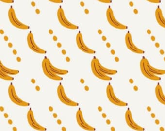 Figo Fabrics MORE PIE Bananas White